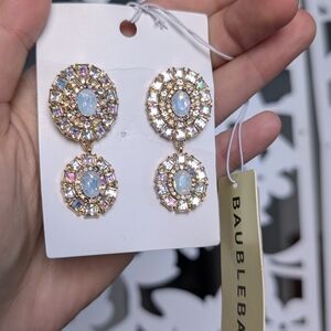 BaubleBar Opal & Gold Statement Drop Earrings – Stunning Sparkle